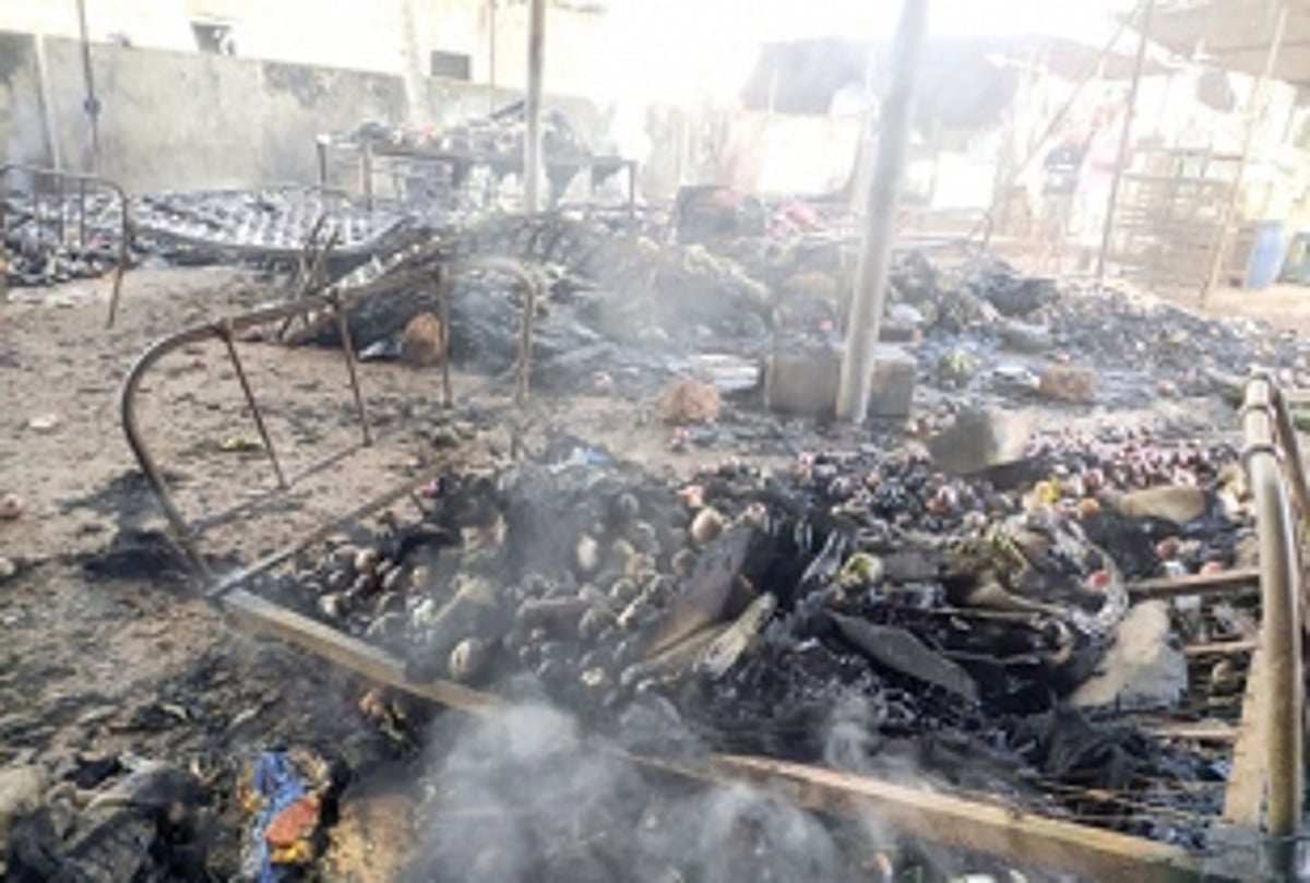 Fish market  shed gutted in fire at Cortalim