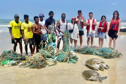 Fisherman Pele rescues two turtles off Benaulim Beach in Goa