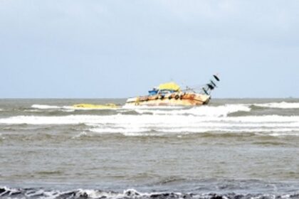 Fishing trawler  grounded off  Miramar Beach