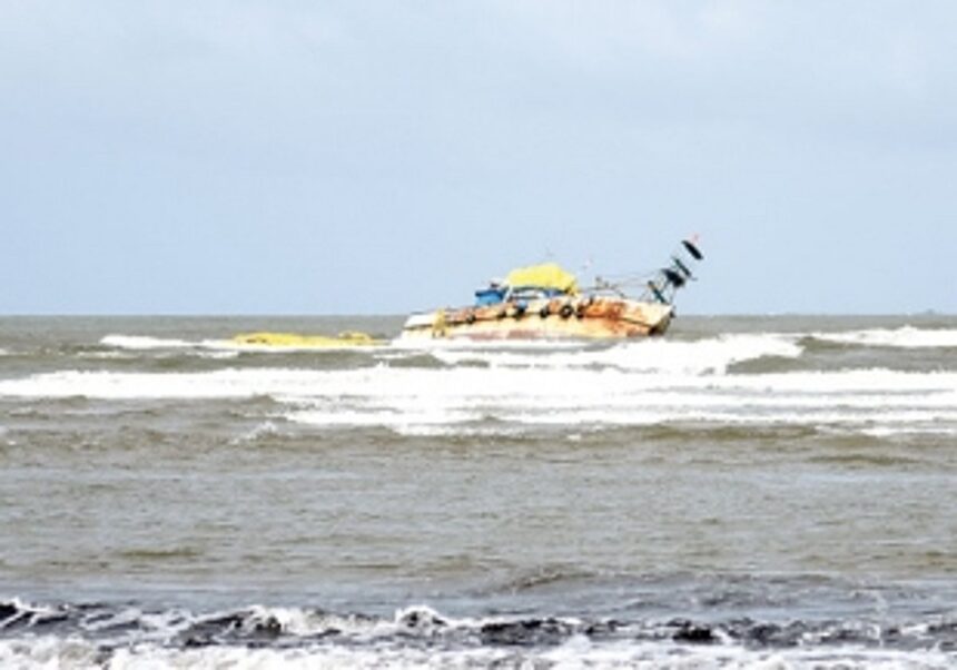 Fishing trawler  grounded off  Miramar Beach
