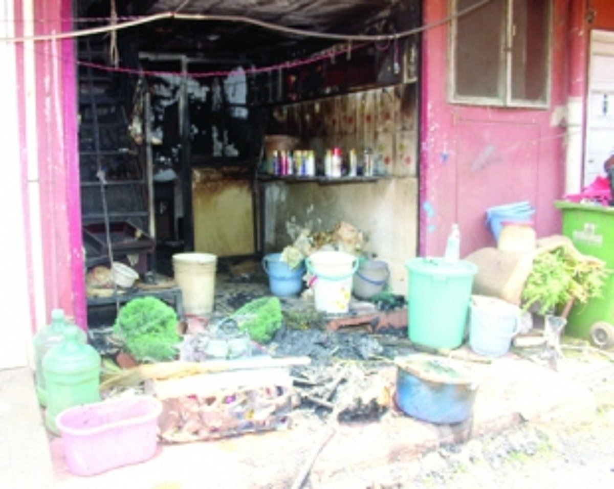 Flowers burned to a cinder in Vasco