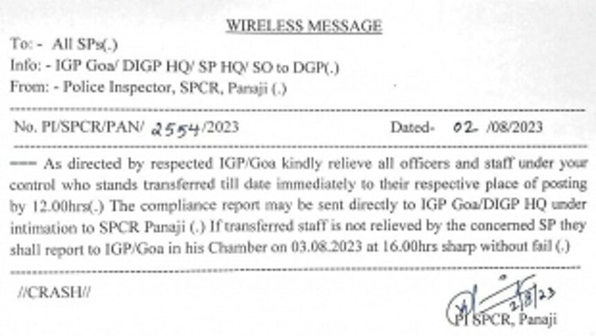 For over a year many Goa cops simply refused to leave their postings to  join their new ones