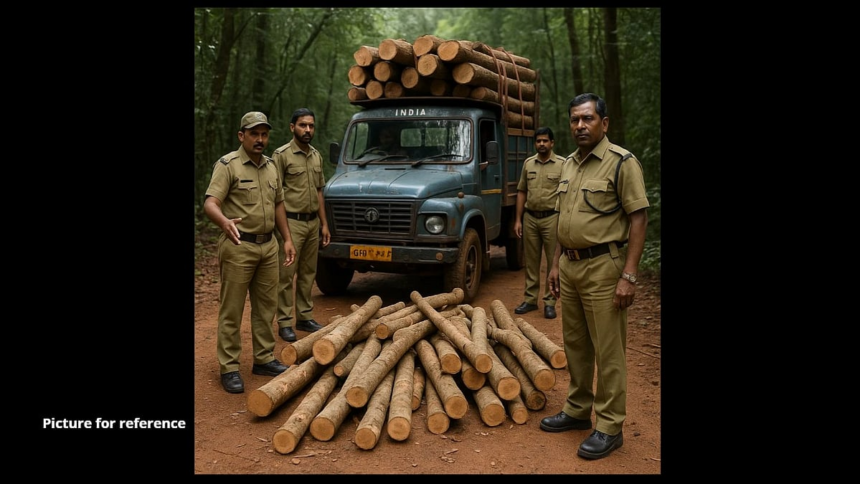 Forest Officials Bust Illegal Khair Wood Smuggling in Collem; Three Held, Wood and Rickshaw Seized 1 Forest Officials Bust Illegal Khair Wood Smuggling in Collem; Three Held, Wood and Rickshaw Seized