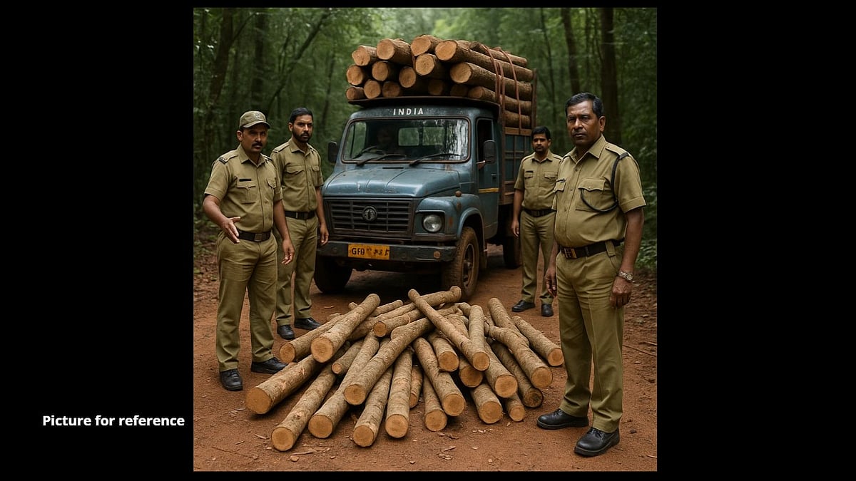 Forest Officials Bust Illegal Khair Wood Smuggling in Collem; Three Held, Wood and Rickshaw Seized