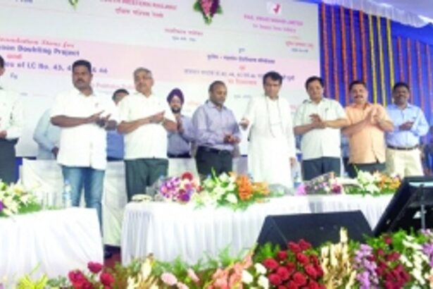 Foundation stone laid for doubling  Collem-Margao railway tracks