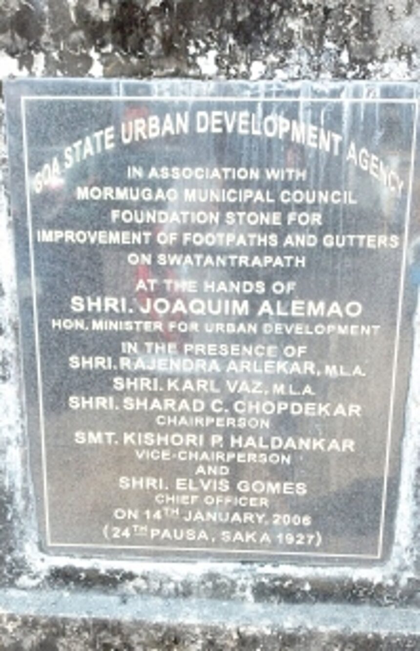Foundation stone still exists even after 12 years at Vasco 1 Foundation stone still exists even after 12 years at Vasco