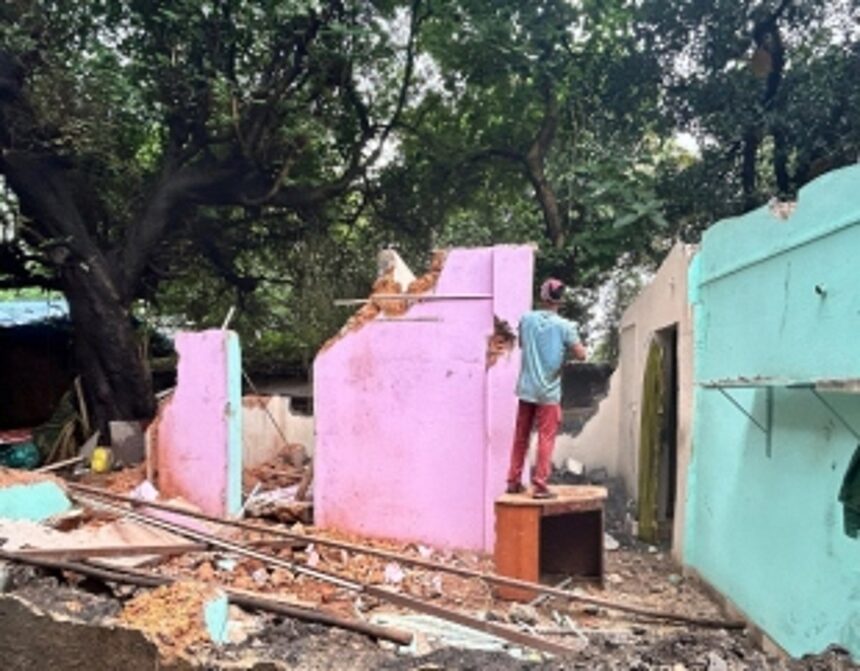 Four houses on government land demolished in Panjim