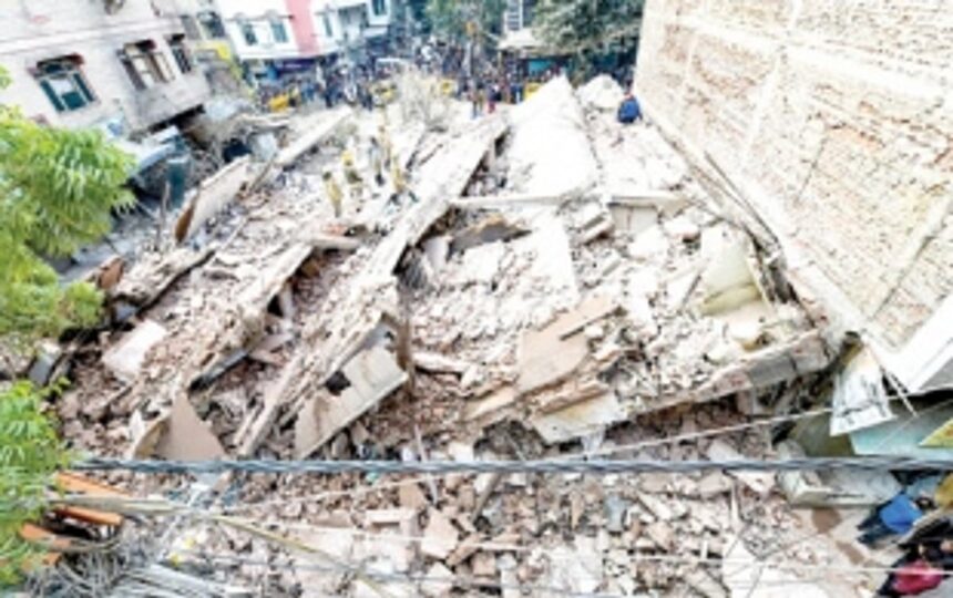 Four-storey building collapses in Karol Bagh; case registered
