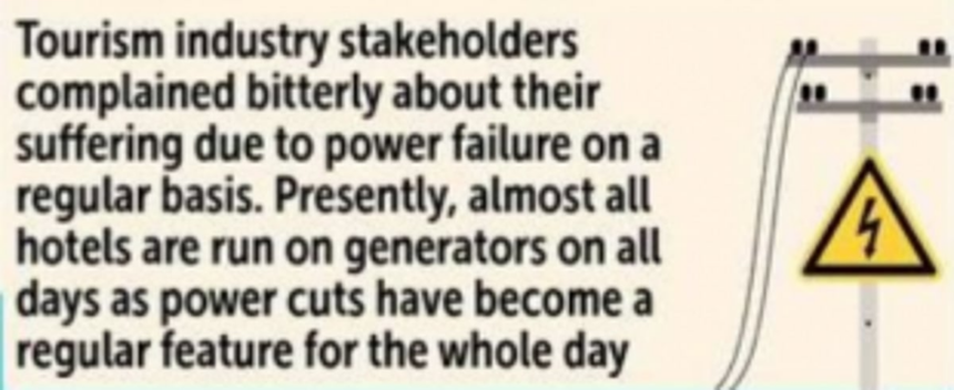 Frequent power cuts cause huge losses to hotel industry 1 Frequent power cuts cause huge losses to hotel industry