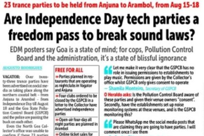 From Anjuna to Arambol, true Goans will fight for freedom from noise pollution,  on Independence Day