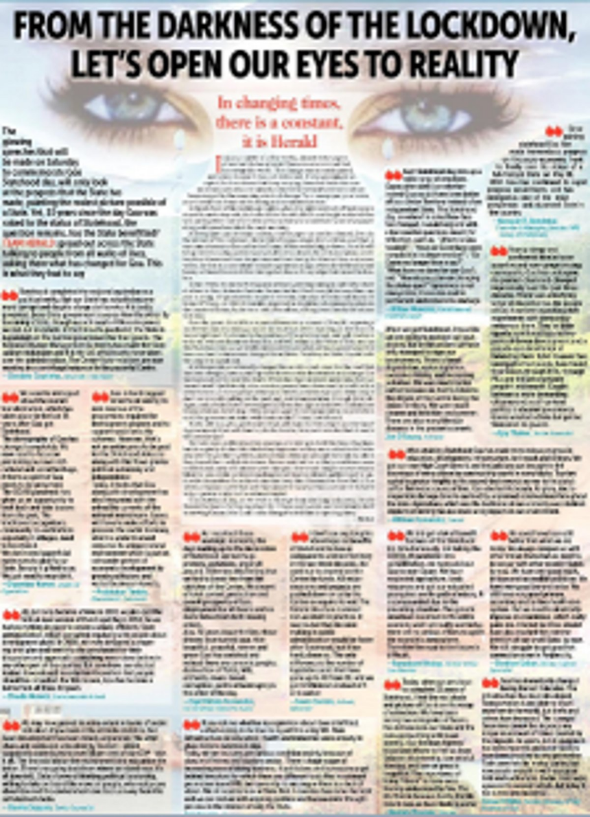 From the darkness of the lockdown,  let’s open our eyes to reality