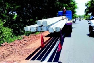 GOACAN halts vehicles carrying poles at Sirlim; Directorate of Transport books vehicle owner