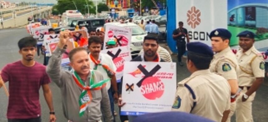 GPYC protests outside Dabolim airport over diversion of Int’l flights to Mopa