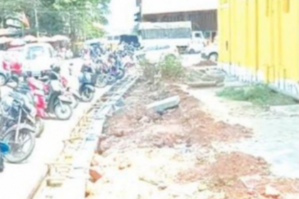 GSUDA builds new gutter encroaching road, locals fear it will worsen Vasco’s traffic woes