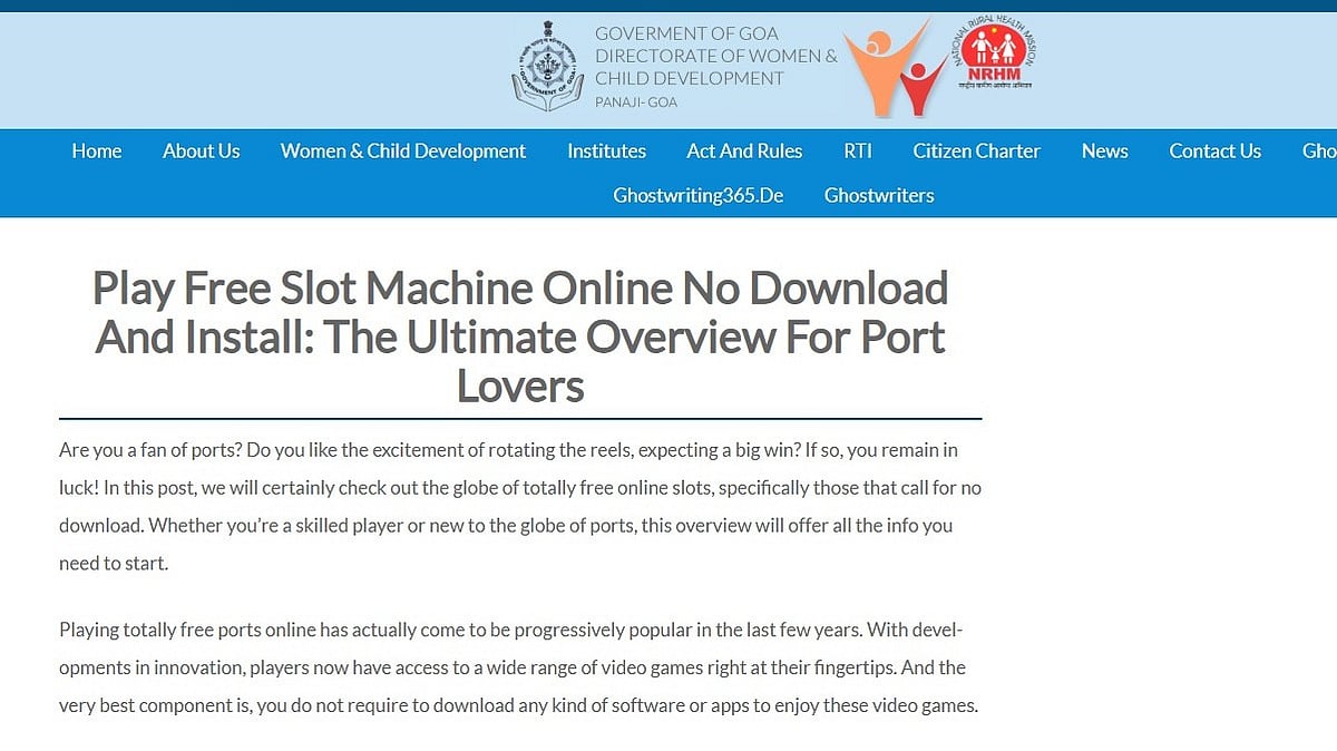 Gambling ads appeared on Goa government website