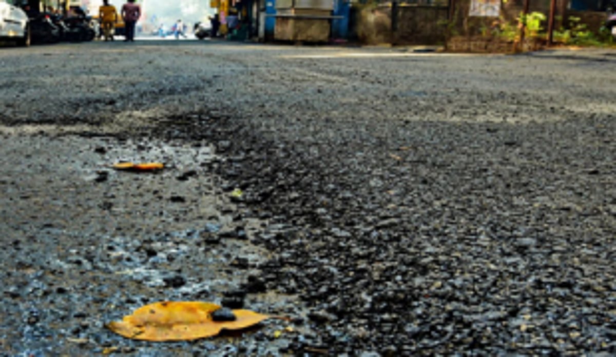 Gandhi market road patch work starts
