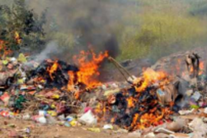 Garbage burnt in Nuvem, locals douse fire