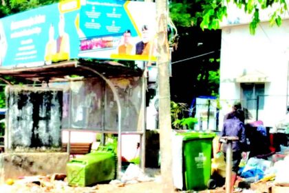 Garbage collection point next to Mangor bus stop is an eyesore