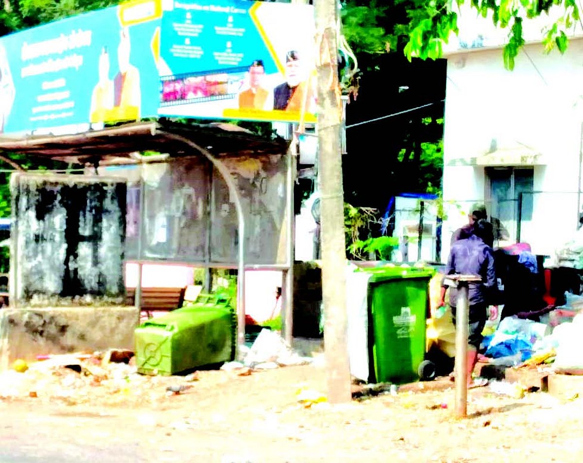 Garbage collection point next to Mangor bus stop is an eyesore