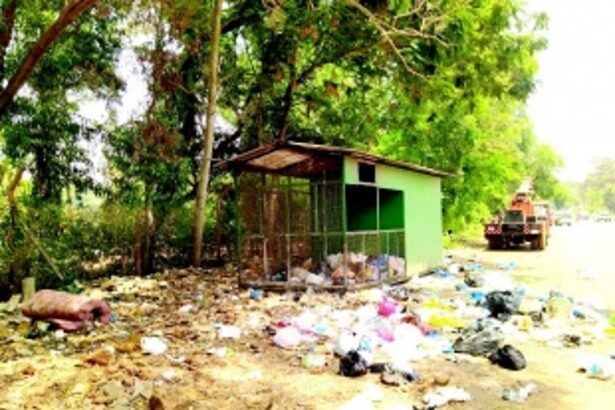 Garbage dumping shed along highway NH 4-A in Corlim needs to be shifted