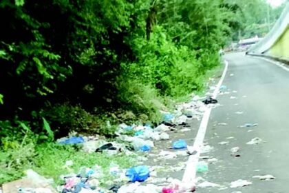 Garbage dumping turns Dhavalim service road into eyesore