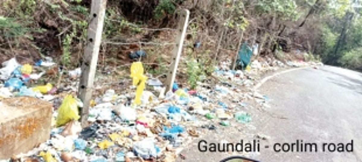 Garbage menace at Cumbharjua