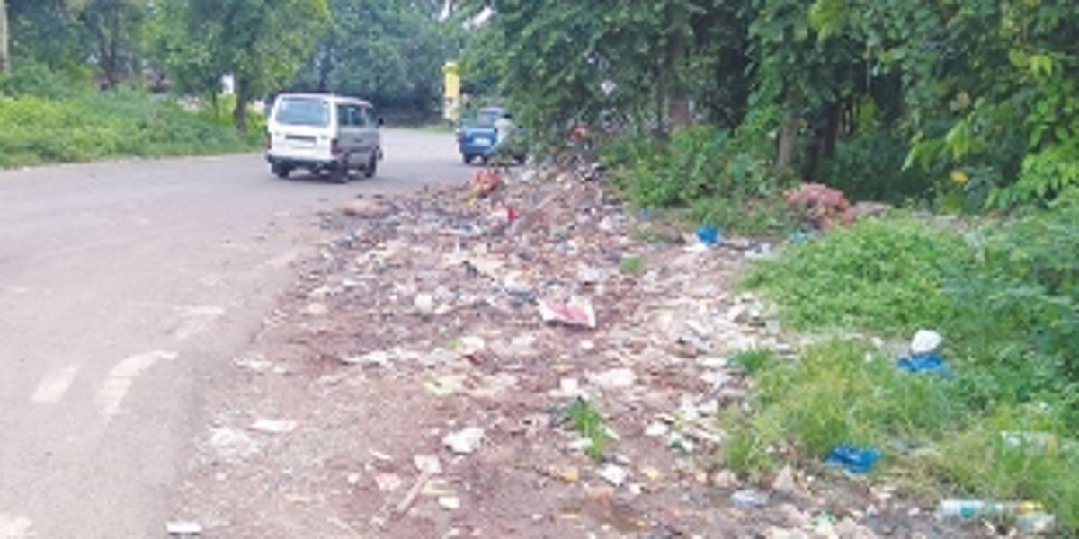 Garbage pile near the highway