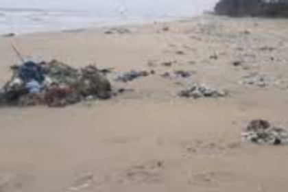 Garbage washes ashore at Fatrade beach