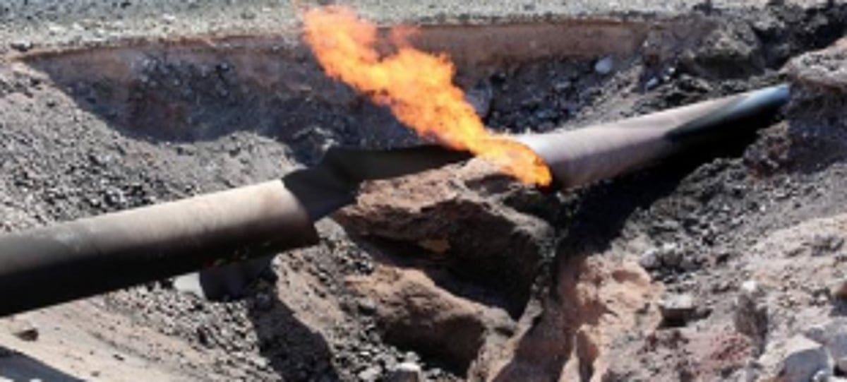 Gas pipeline   damaged   at St Inez