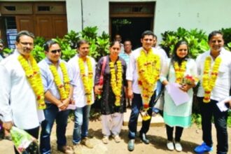 Girish, Nandini elected  Sancoale sarpanch, deputy