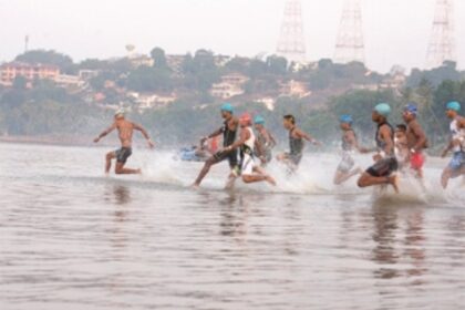Giving their best at the Goa Triathlon