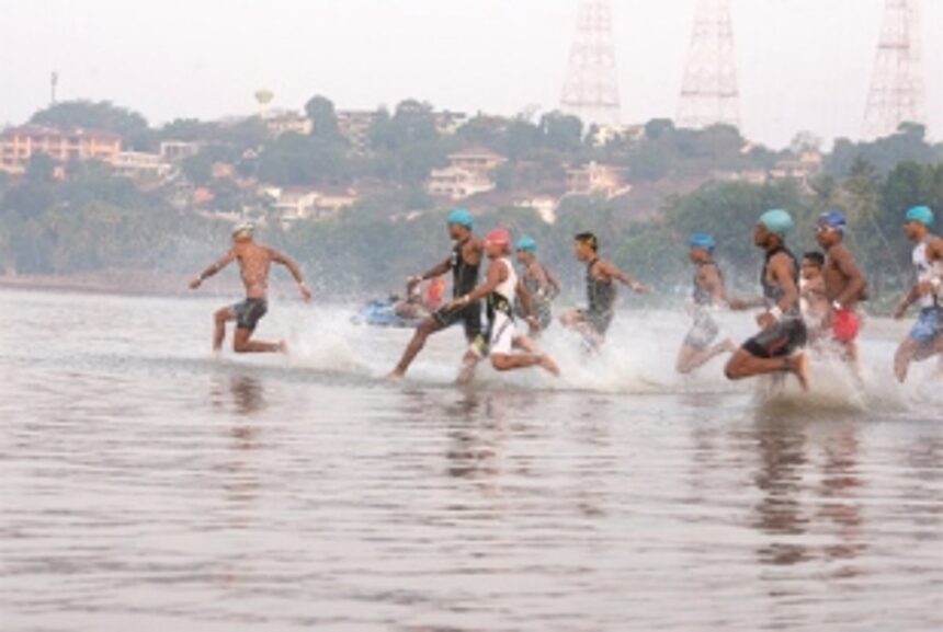 Giving their best at the Goa Triathlon
