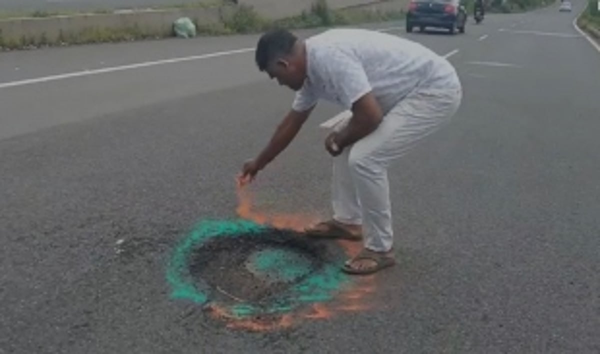 Goa Activists Turn Potholes into Art to Spotlight Road Safety Concerns