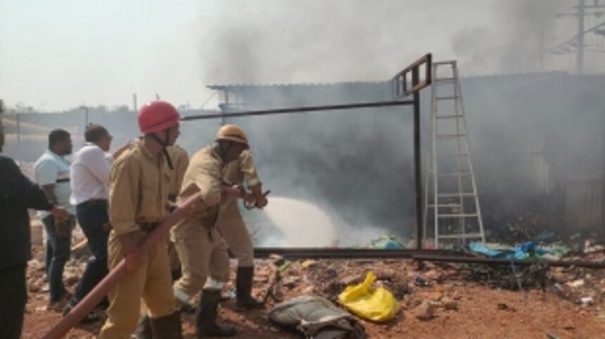 Goa Dabolim Int'l Airport’s garbage segregation site catches fire 1 Goa Dabolim Int'l Airport’s garbage segregation site catches fire