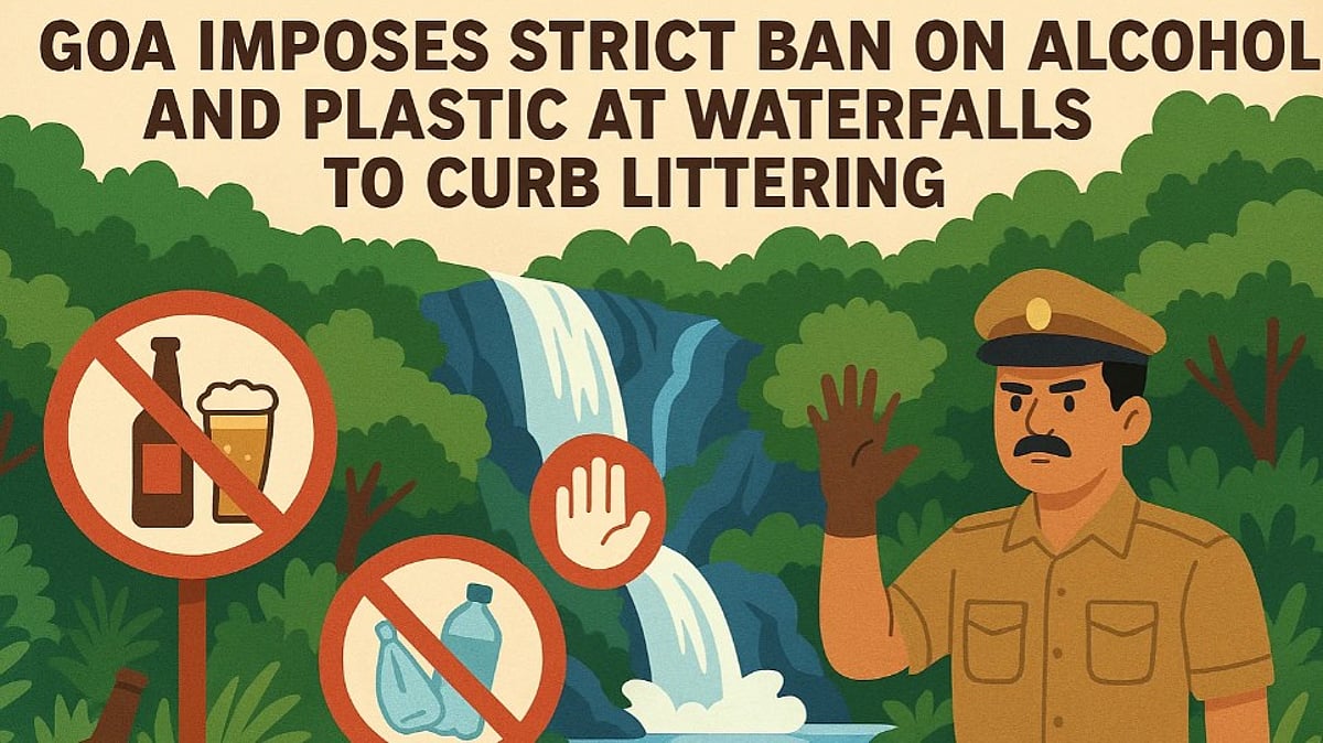 Goa Imposes Strict Ban on Alcohol and Plastic at Waterfalls to Curb Littering