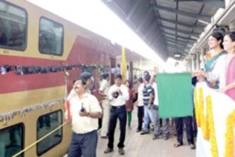 Goa-Mumbai double-decker train flagged off