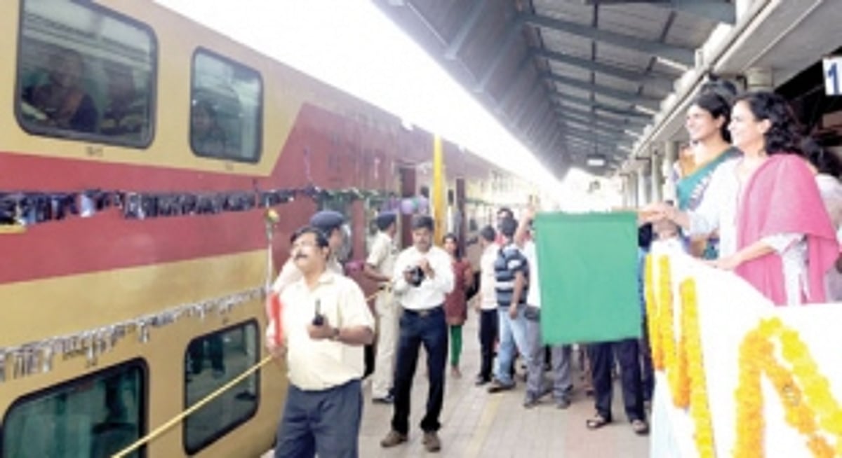 Goa-Mumbai double-decker train flagged off