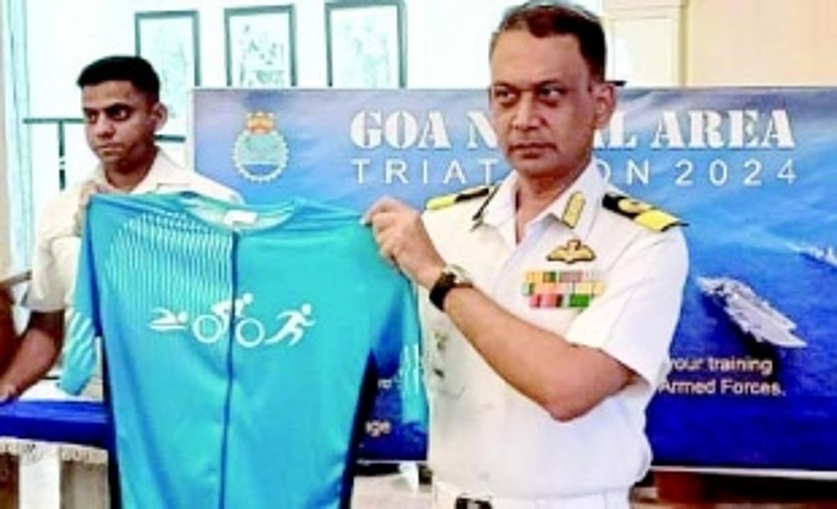 Goa Naval Area triathlon and duathlon on Jan 14, with aircraft flying overhead