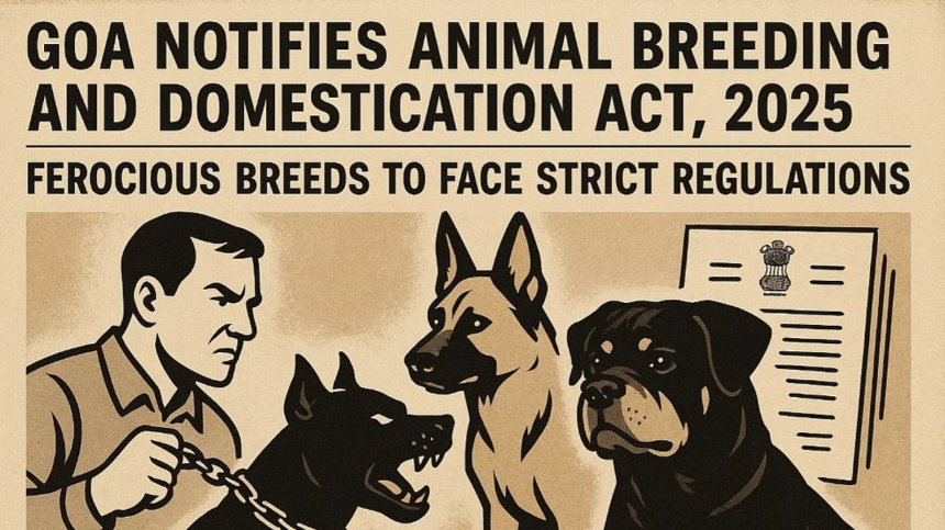 Goa Notifies Animal Breeding and Domestication Act, 2025; Ferocious Breeds to Face Strict Regulations 1 Goa Notifies Animal Breeding and Domestication Act, 2025; Ferocious Breeds to Face Strict Regulations