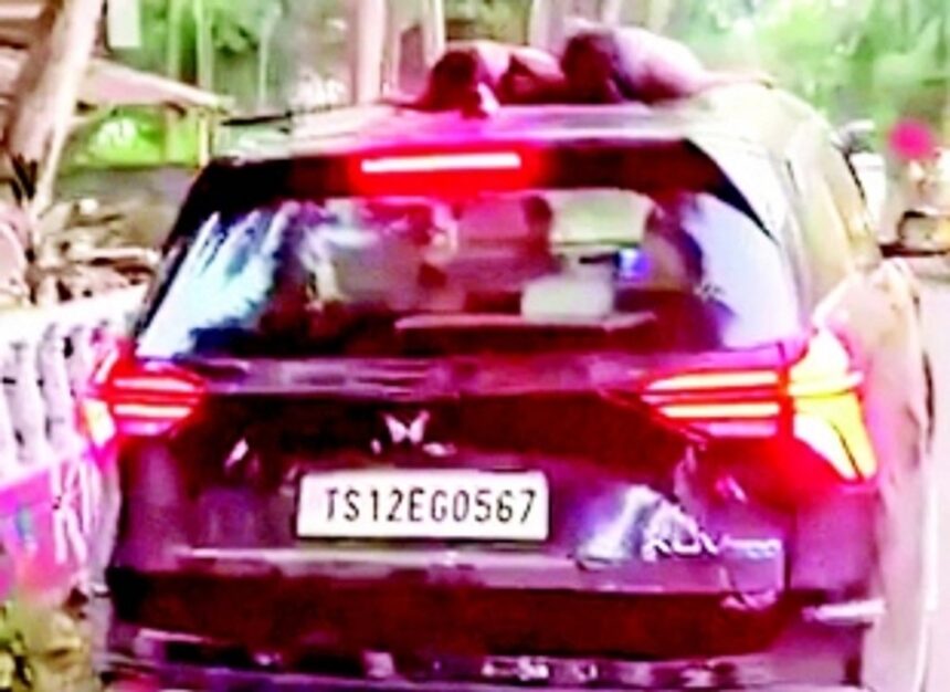 Goa Police lookout for SUV driver after viral video shows children sleeping on the roof 1 Goa Police lookout for SUV driver after viral video shows children sleeping on the roof