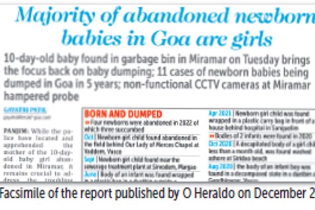 Goa child rights panel takes up the cause of unlawful adoptions, abandoning of babies