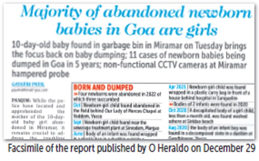 Goa child rights panel takes up the cause of unlawful adoptions, abandoning of babies