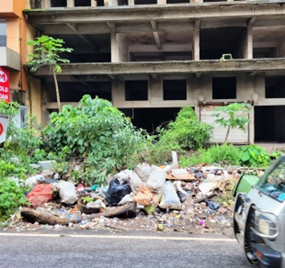 Goa squatting on garbage mountain