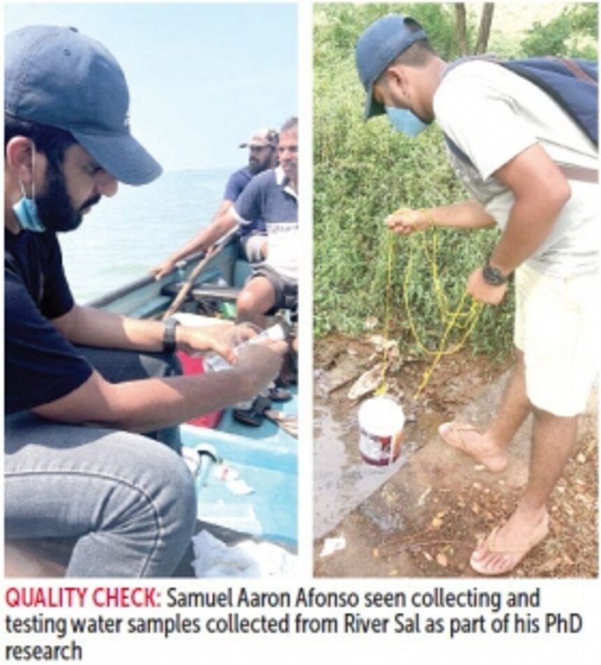 Goan eco-scientist traverses the Sal to confirm fears of total pollution which traditional fishermen have flagged 1 Goan eco-scientist traverses the Sal to confirm fears of total pollution which traditional fishermen have flagged