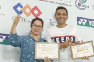 Goan shuttlers Sandhya, Sandip, Kamlesh win medals at All India Masters Badminton