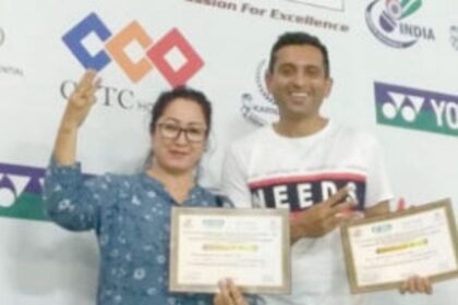 Goan shuttlers Sandhya, Sandip, Kamlesh win medals at All India Masters Badminton