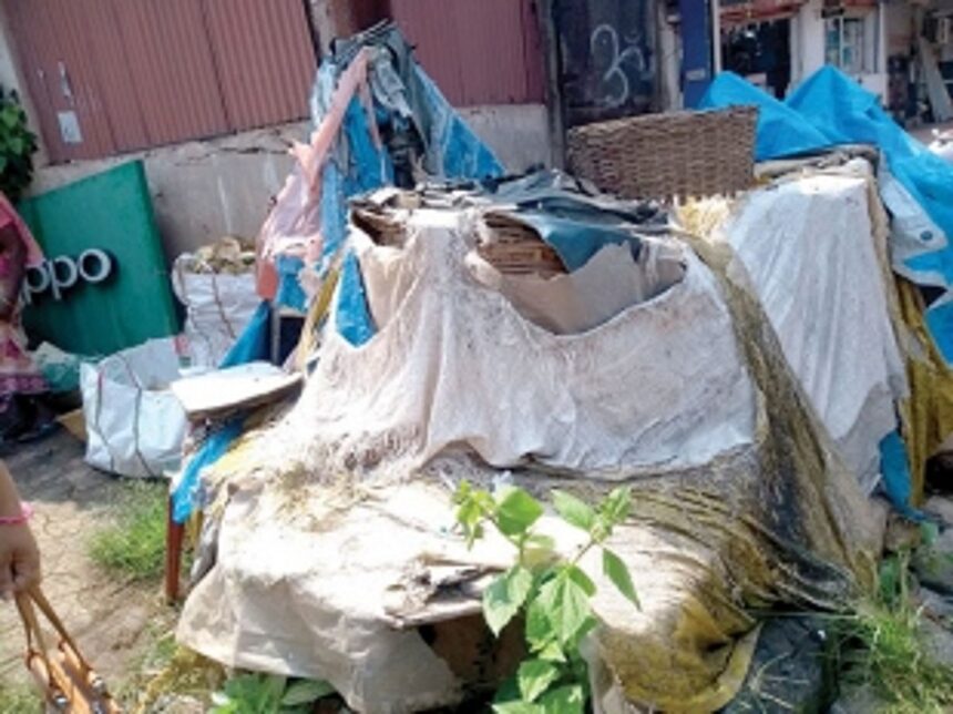 Goods stored by vendors in Vasco present a sore sight