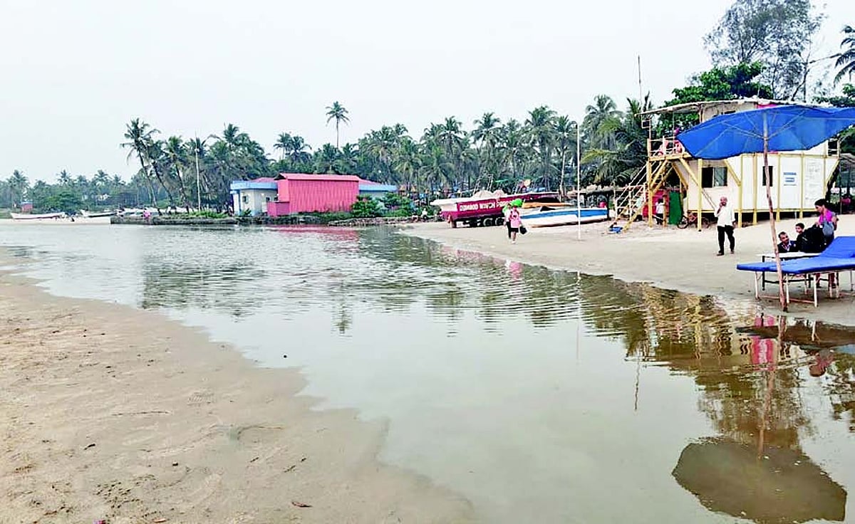 Greens aghast as Colva creek spews polluted water onto beach