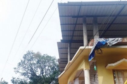 HT line touching house in Marna-Siolim