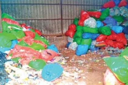 Heaps of garbage near the airport